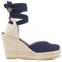 Jones Bootmaker Alyssa Closed Toe Wrap Around Wedge - Navy