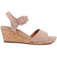 Jones Bootmaker Grazina Buckle Wedge Sandal - Beige