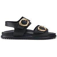 Jones Bootmaker Juneau Buckle Ankle Strap Sandal - Black