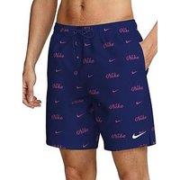 Nike Mens Swim 7 Inch Cursive Volley Short - Navy