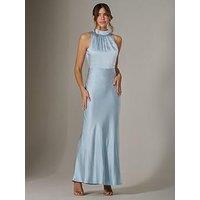 Jolie Moi Halter Neck Maxi Dress - Blue