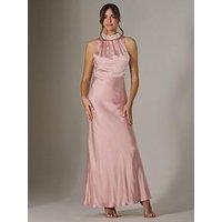 Jolie Moi Halter Neck Maxi Dress - Pink