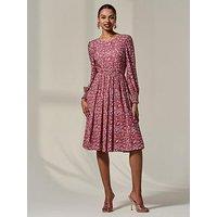 Jolie Moi Long Sleeve Jersey Midi Dress - Pink