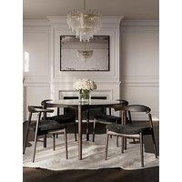 Oti Ned Clear & Chocolate Dining Table