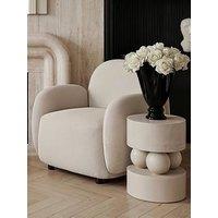 Oti Sachi Oak White Side Table