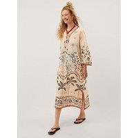 Monsoon Aleah Tropical Print Midi Kaftan - Ivory