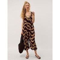 Monsoon Zahara Sleeveless Print Jumpsuit - Black