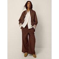 Monsoon Clara Faux Suede Jacket - Brown