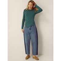 Monsoon Renee Button Ruched Jumper - Blue