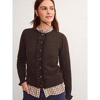 Monsoon Ruby Frill Cardigan - Brown
