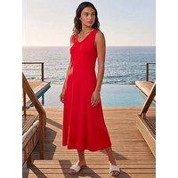 Roman Sleeveless V-Neck Midi Dress