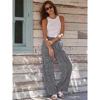 Roman Stripe Tie Waist Trousers