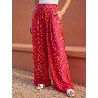 Roman Animal Print Crinkle Trouser