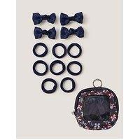 Monsoon Girls School Hair Set Bag Charm - Navy