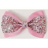 Monsoon Girls Glitter Bow Clip - Pink