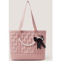 Monsoon Girls Bow Charm Tote Bag - Pink