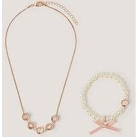 Monsoon Girls Bow Jewellery Set - Gold