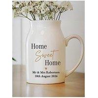 The Personalised Memento Company Personalised Black & Gold Small Jug Vase