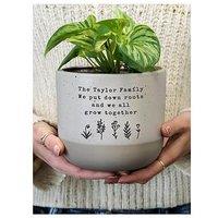 The Personalised Memento Company Personalised Floral Flecked Plant Pot