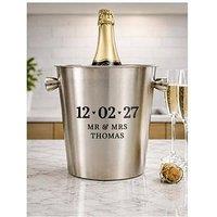 The Personalised Memento Company Personalised Big Date Stainless Steel Ice Bucket