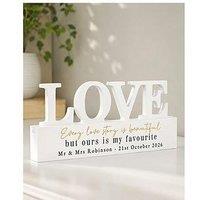 The Personalised Memento Company Personalised Black & Gold Love Word Plaque
