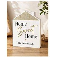 The Personalised Memento Company Personalised Black & Gold Wooden House Ornament