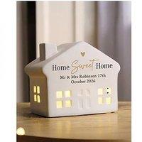 The Personalised Memento Company Personalised Black & Gold Ceramic Led House