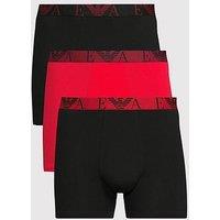 Emporio Armani Bodywear Bold Monogram Waistband 3 Pack Trunks - Assorted