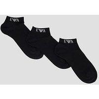 Emporio Armani Bodywear 3 Pack Trainer Socks - Black