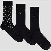 Emporio Armani Bodywear 3 Pack Crew Socks - Black