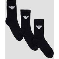 Emporio Armani Bodywear 3 Pack Crew Socks - Black
