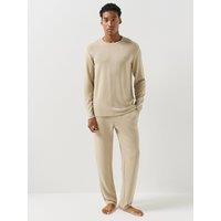 Emporio Armani Bodywear Mens Bodywear Winter Stripe Pyjama Set - Beige