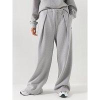 Lacoste Loose Fit Ribbed Accent Fleece Sweatpants - Grey