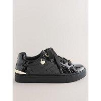 Ted Baker Patent Embossed Black Trainers - Black