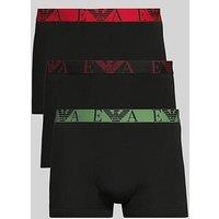 Emporio Armani Bodywear Bold Monogram Waistband 3 Pack Trunks