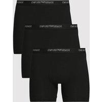 Emporio Armani Bodywear Mens Core Logoband Cotton Stretch 3 Pack Boxer Shorts - Black