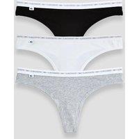 Lacoste Womens Lacoste Branded Waistband Stretch Thongs 3 Pack