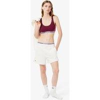 Lacoste Womens Logo Underband Cotton Stretch Bralette - Burgundy