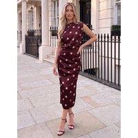 Ax Paris Womens Off The Shoulder Ruched Midi Dress - Purple