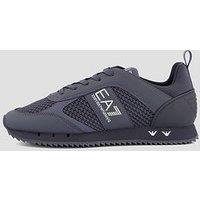 Ea7 Emporio Armani Side Logo Mesh & Pu Runner Trainers - Grey