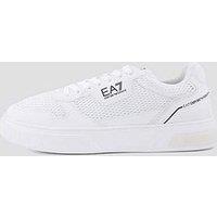 Ea7 Emporio Armani Mens Court Lace-Up Mesh-Detail Trainers - White