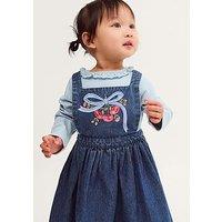 Monsoon Baby Girls Mon Cheri Top And Chambray Dress Set - Blue