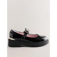 Ted Baker Girls Patent Leather Multiple Straps Chunky Mary Jane Shoes - Black