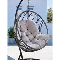 Living And Home Basic Hanging Egg Chair Cushion - Light Grey