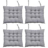Living And Home 4 Piece Seat Cushion - Light Grey