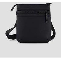 Armani Exchange Flat Crossbody Messenger Bag - Black