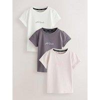 Smallsaints Older Girls 3 Pack Short Sleeve Logo T-Shirts