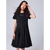 Smallsaints Girls Script T-Shirt Dress - Black