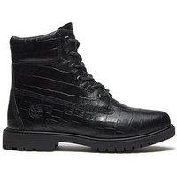 Timberland Womens Premium 6 Inch Lace Up Full Grain Boots - Black
