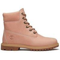 Timberland Womens Full-Grain Leather Lace-Up 6 Inch Boots - Pink